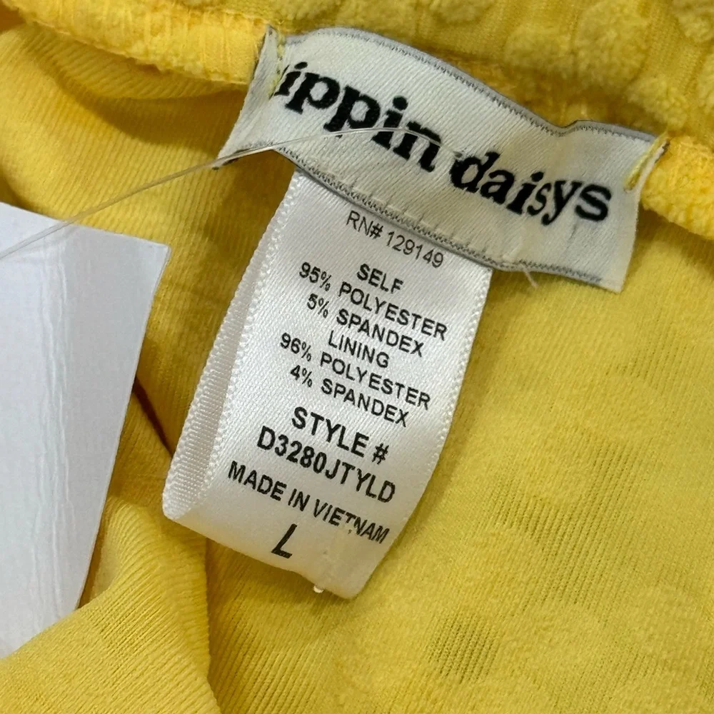 NWT Dippin’ Daisys Yellow Textured Floral Skirt Size L - Picture 6 of 6